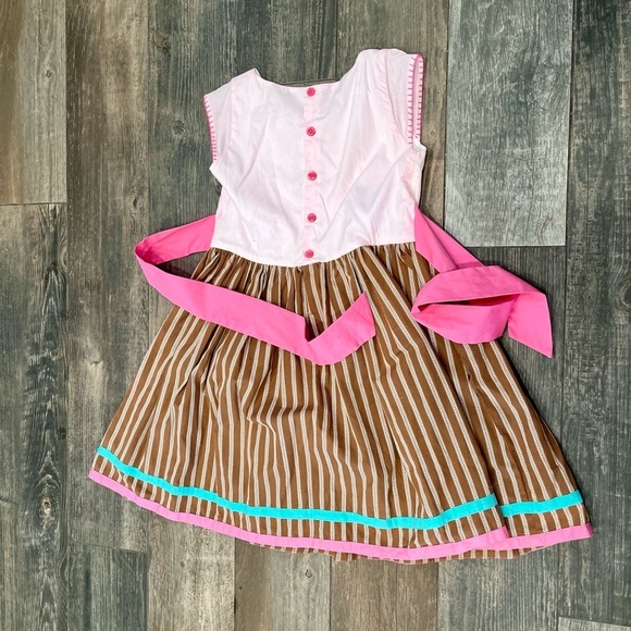 WELL DRESSED WOLF WDW FALL FESTIVAL DRESS size 8 PINK BROWN Embroidery - Picture 7 of 8